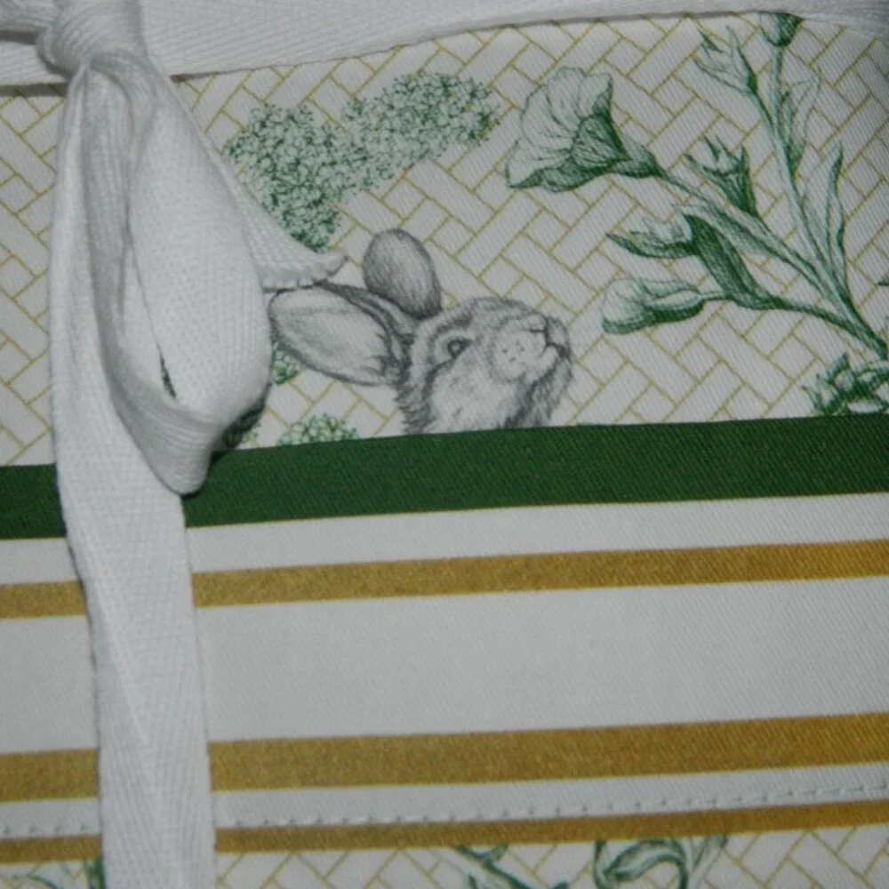 Williams Sonoma Garden Lattice Easter Rabbit Spring Tablecloth 70